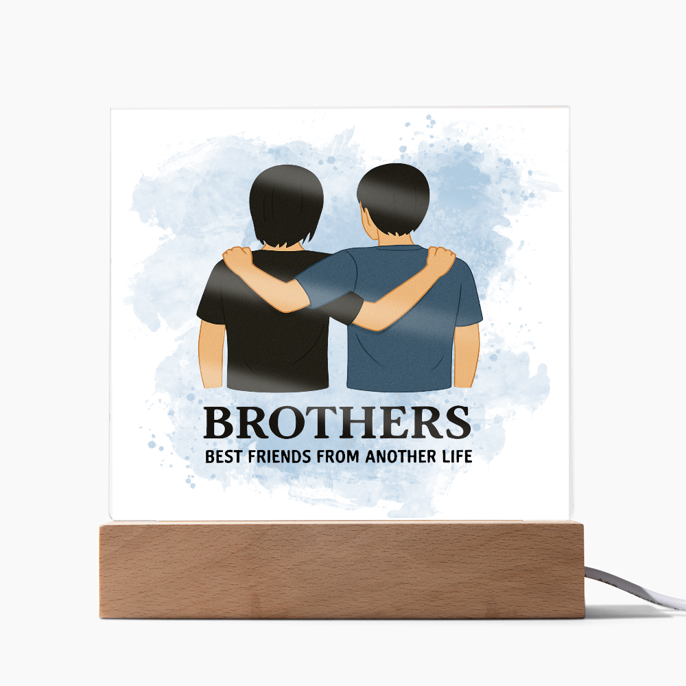 Brothers for Life – A Bond Beyond Blood-Printed Square Acrylic Plaque (no personalization)