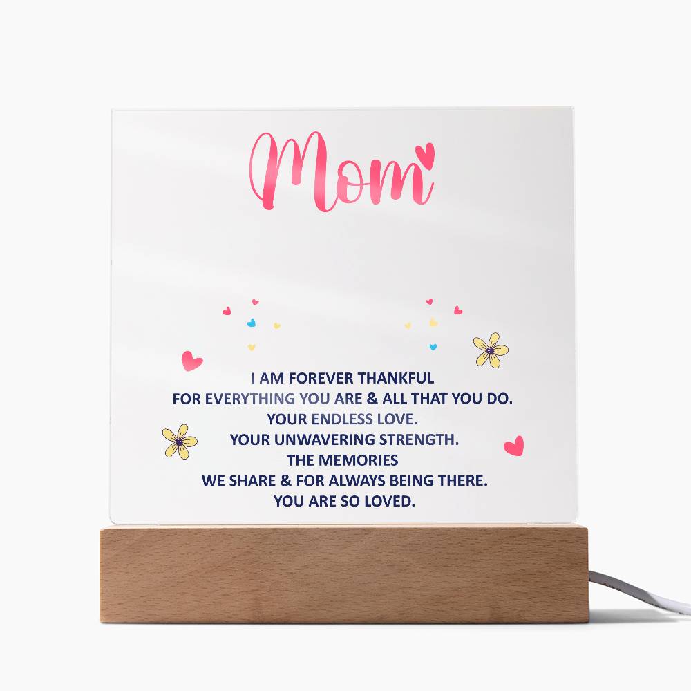 Keepsake Acrylic Bundle - MOM - I am forever thankful-Printed Square Acrylic Plaque