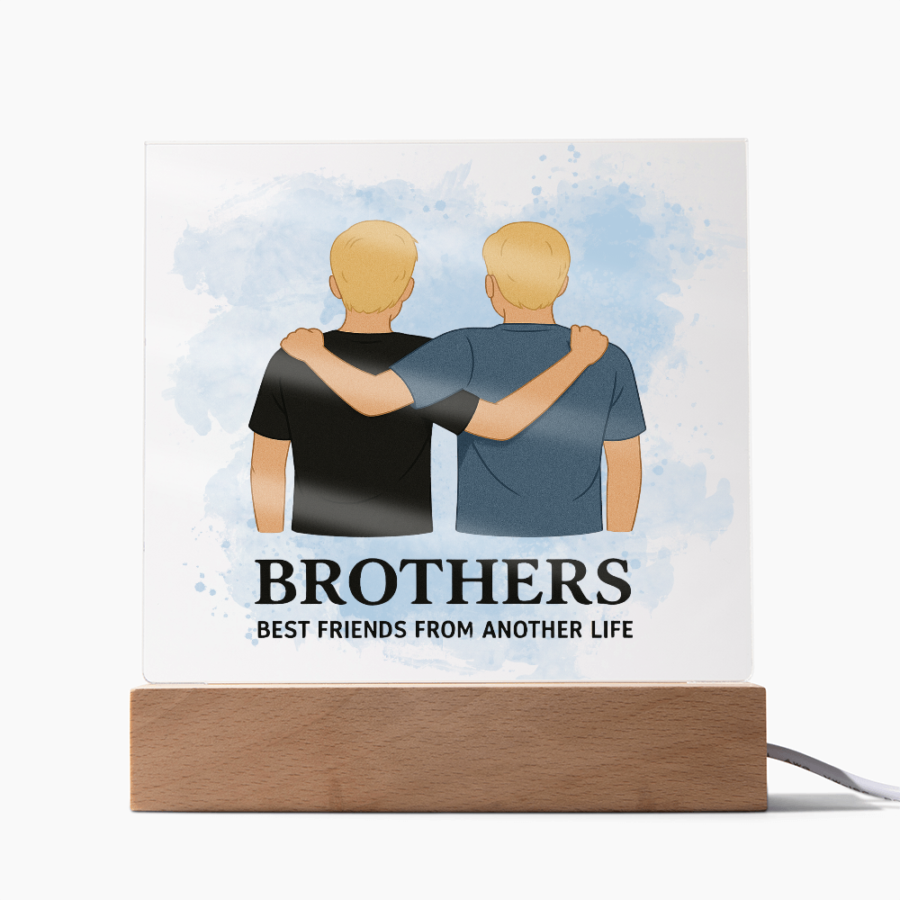 Brothers for Life – A Bond Beyond Blood-Printed Square Acrylic Plaque (no personalization)