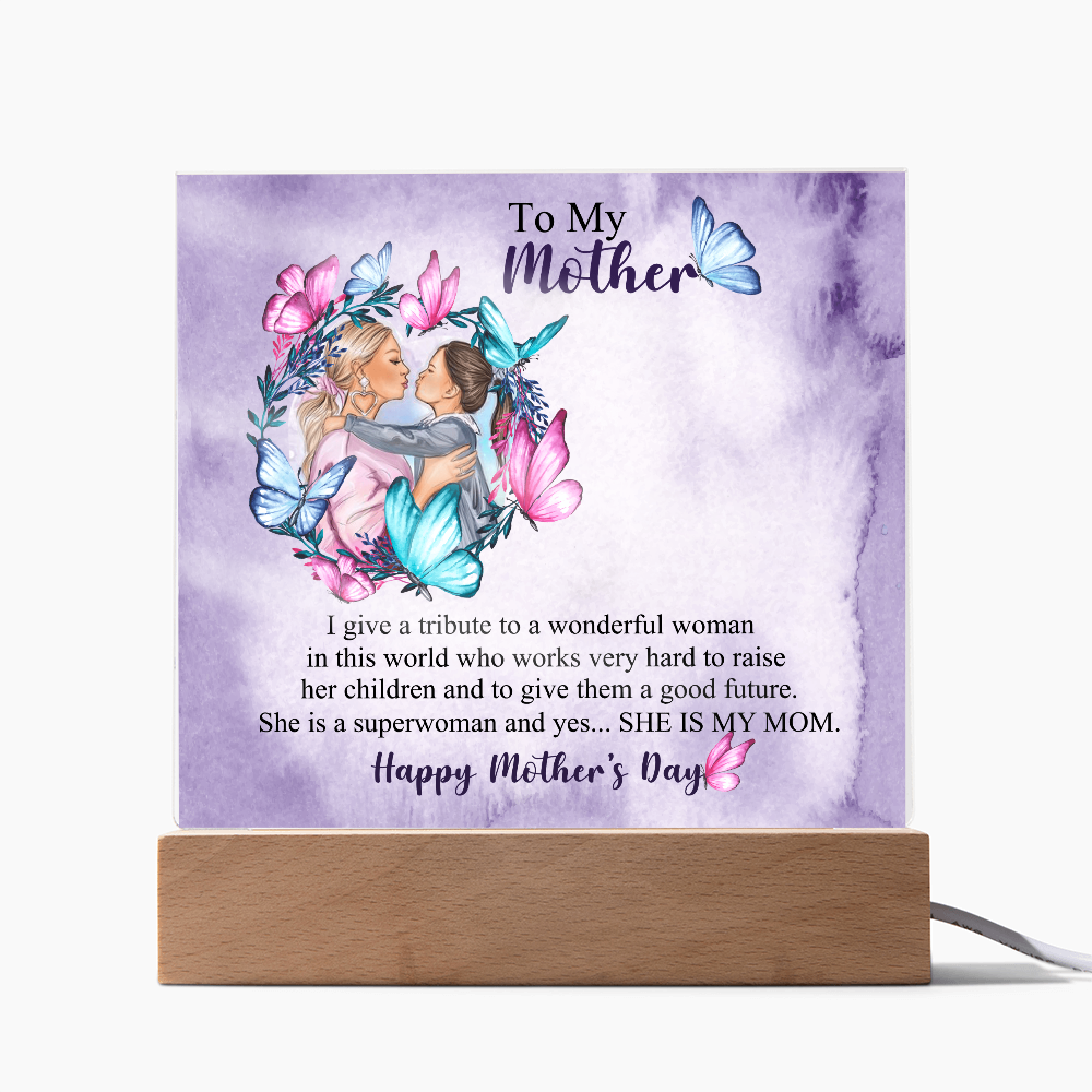 A Daughter's Tribute to Her First Hero-Printed Square Acrylic Plaque