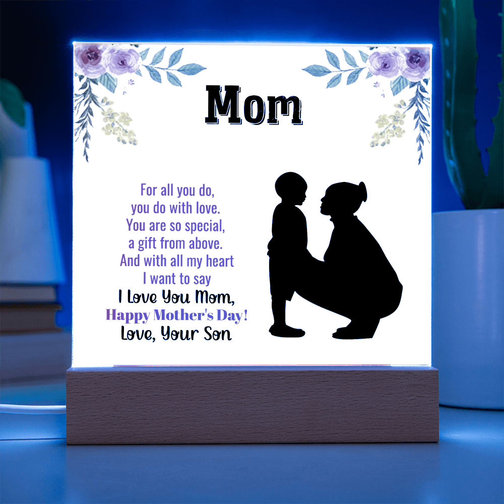 To the Heart That Raised Me-Printed Square Acrylic Plaque