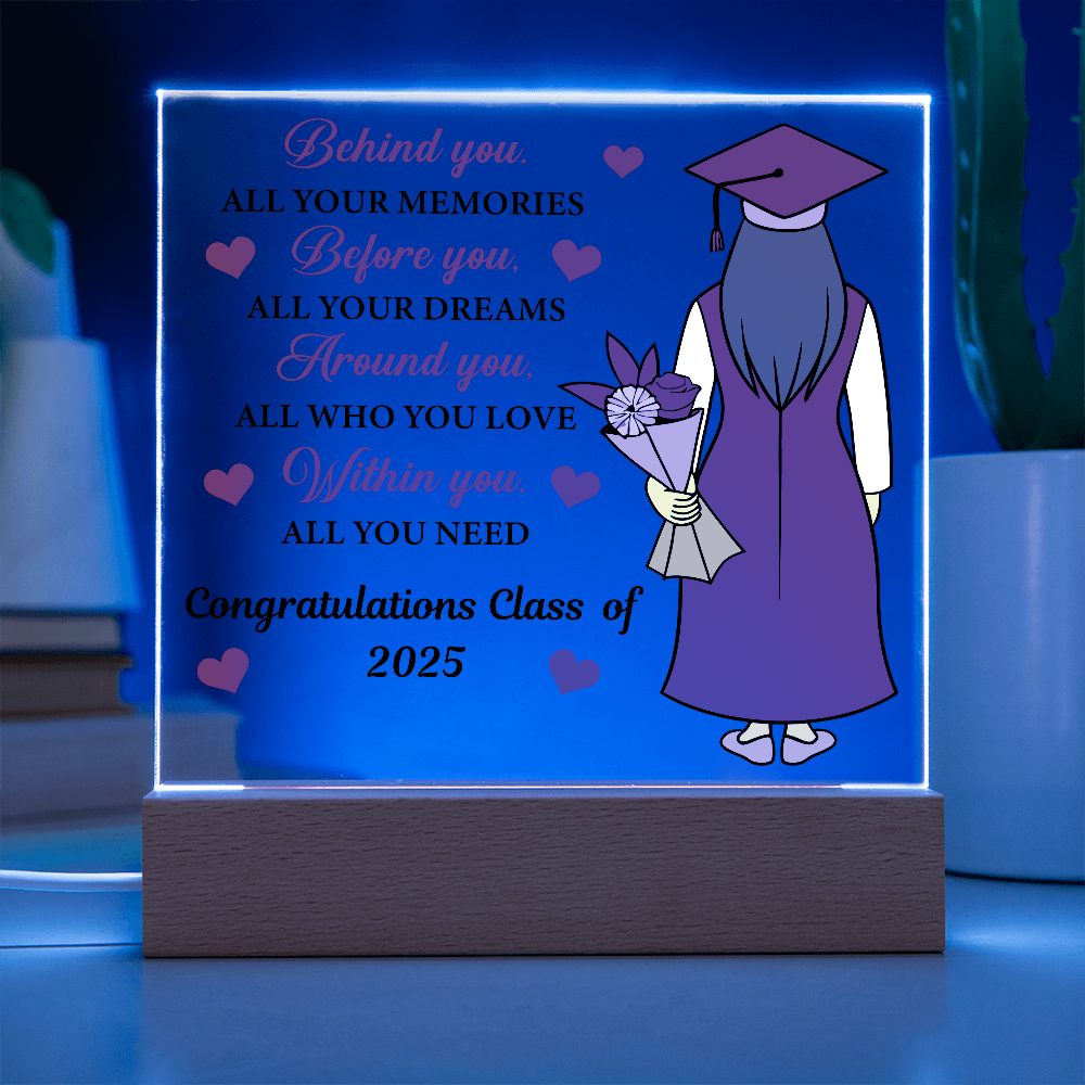 Behind You, Before You, Around You, Within You-Printed Square Acrylic Plaque