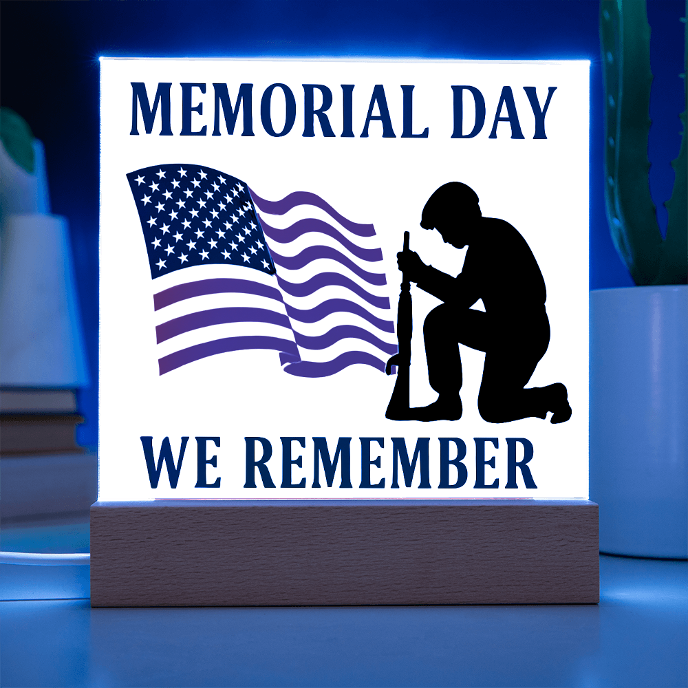 Honor and Remembrance: Memorial Day Tribute-Printed Square Acrylic Plaque