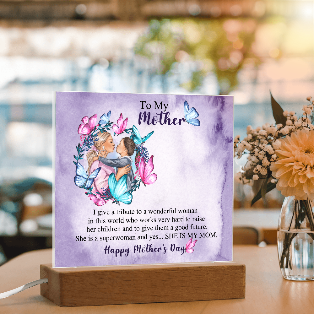 A Daughter's Tribute to Her First Hero-Printed Square Acrylic Plaque