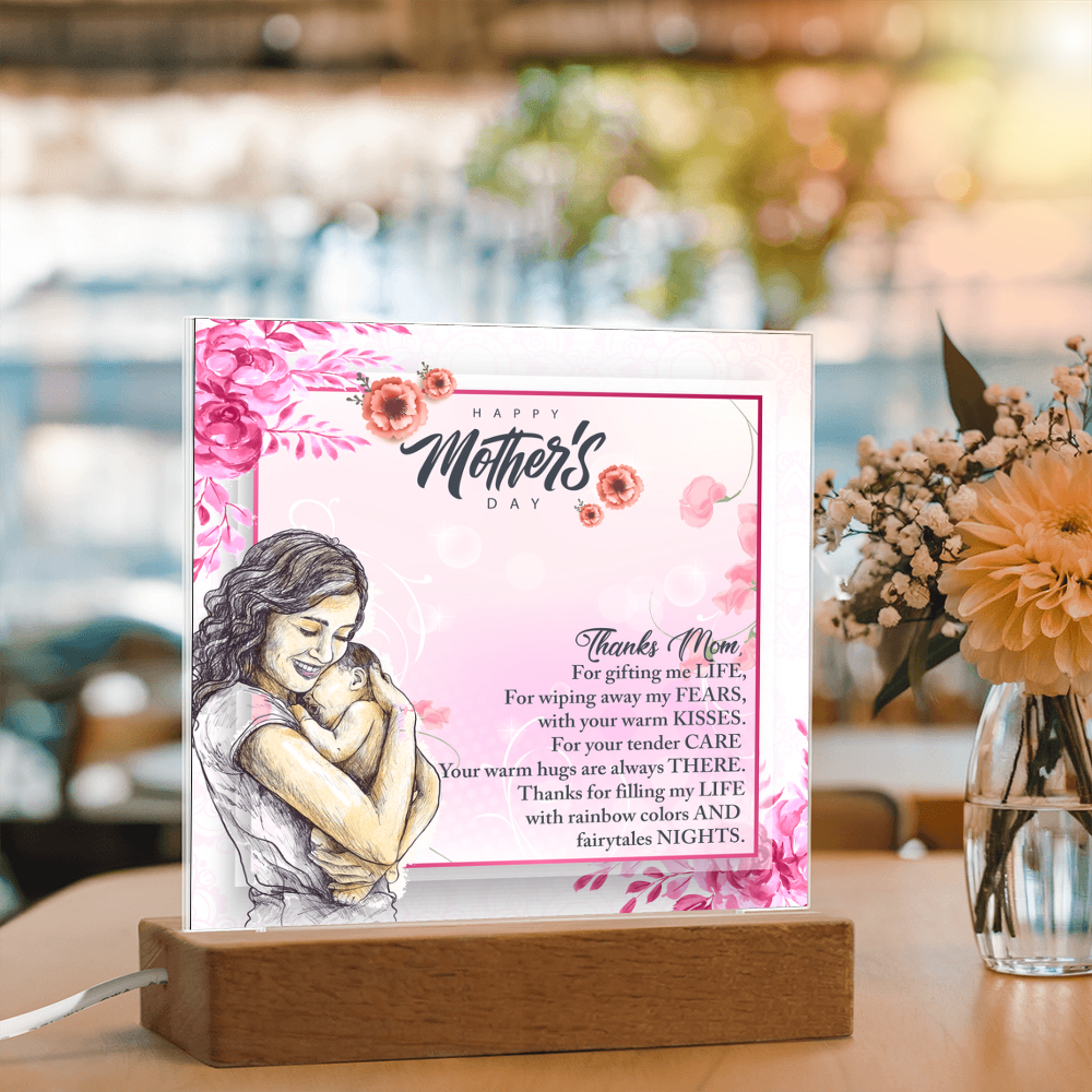In Your Arms, I Found Home-Happy Mother's Day-Printed Square Acrylic Plaque