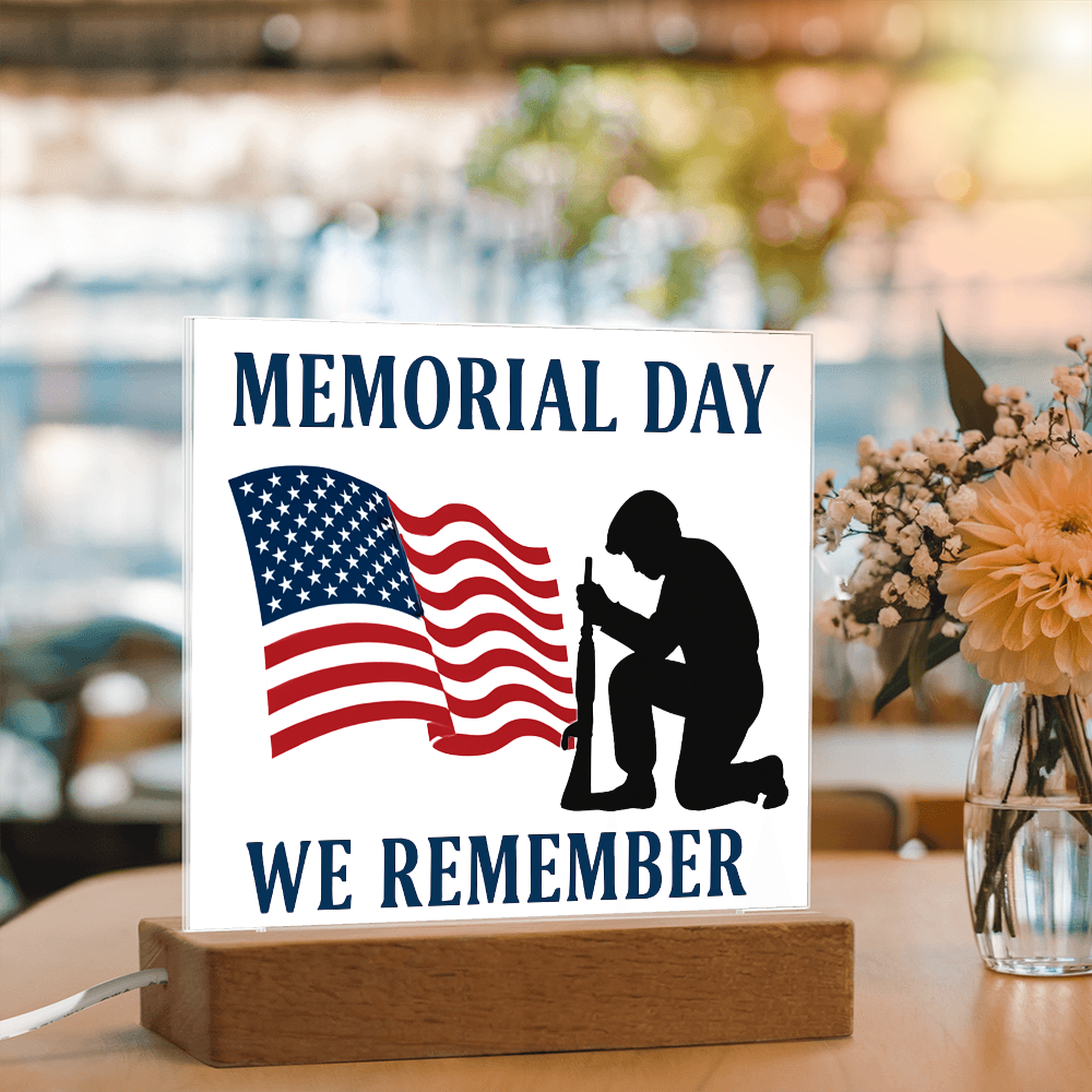 Honor and Remembrance: Memorial Day Tribute-Printed Square Acrylic Plaque