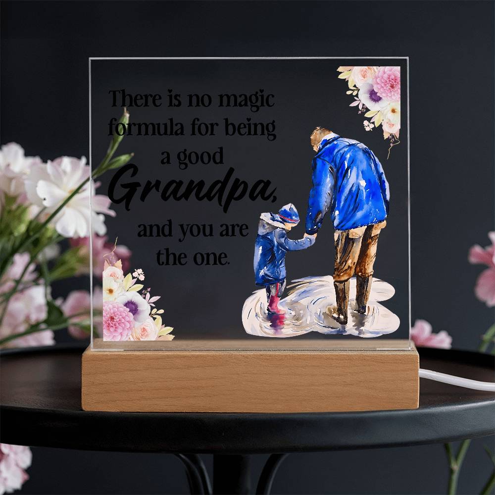 Acrylic Square Gift for Grandpa-Printed Square Acrylic Plaque