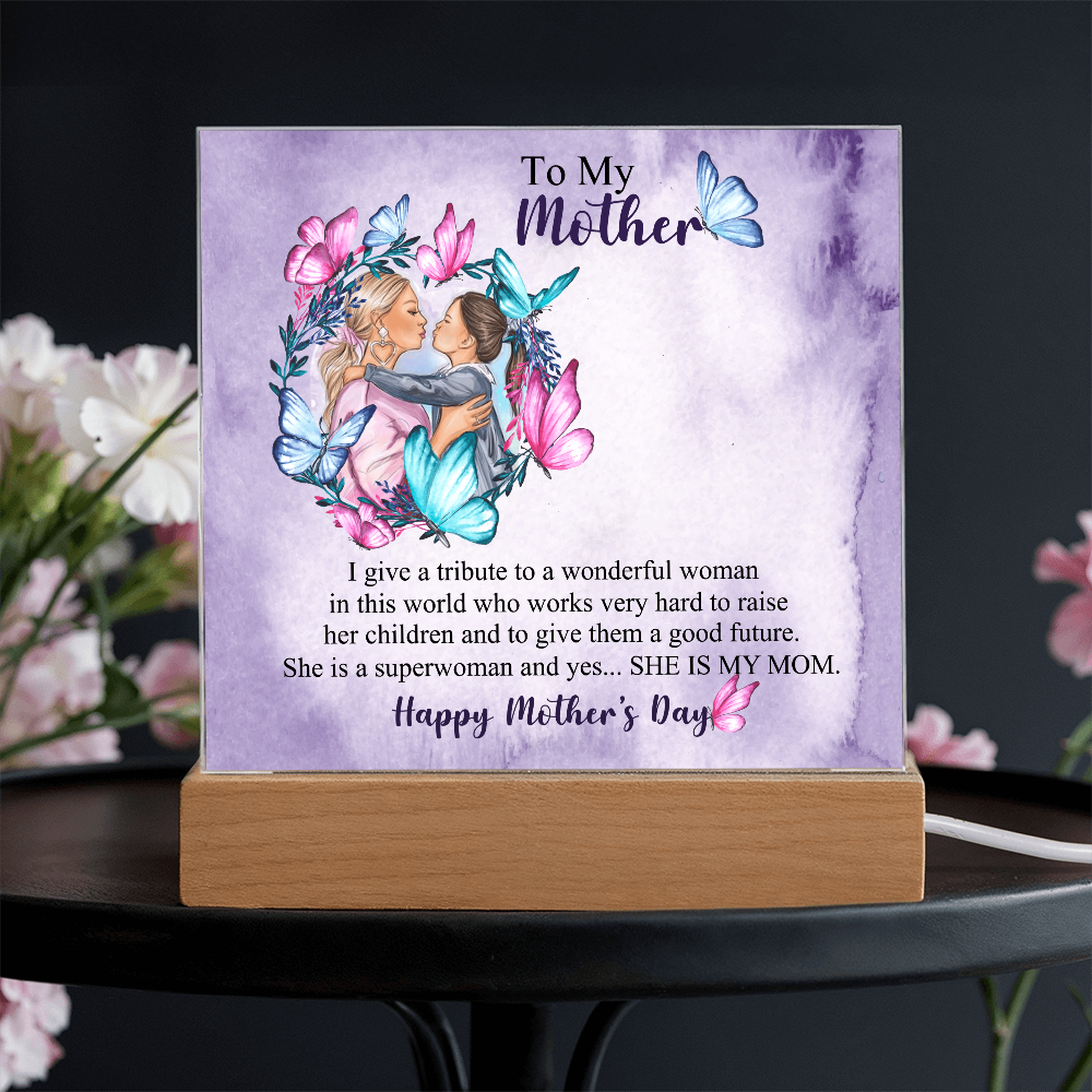 A Daughter's Tribute to Her First Hero-Printed Square Acrylic Plaque