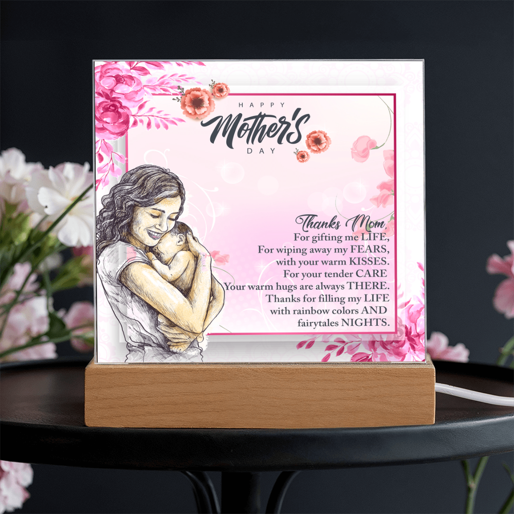 In Your Arms, I Found Home-Happy Mother's Day-Printed Square Acrylic Plaque