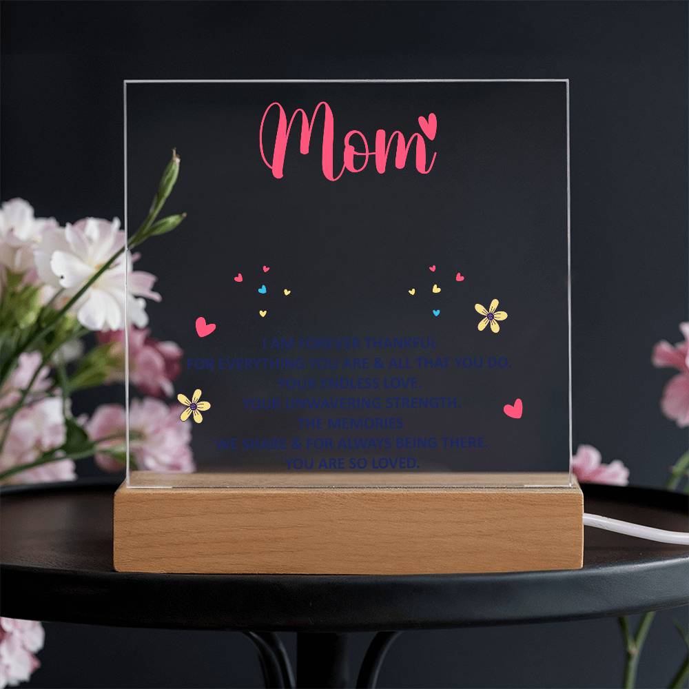 Keepsake Acrylic Bundle - MOM - I am forever thankful-Printed Square Acrylic Plaque