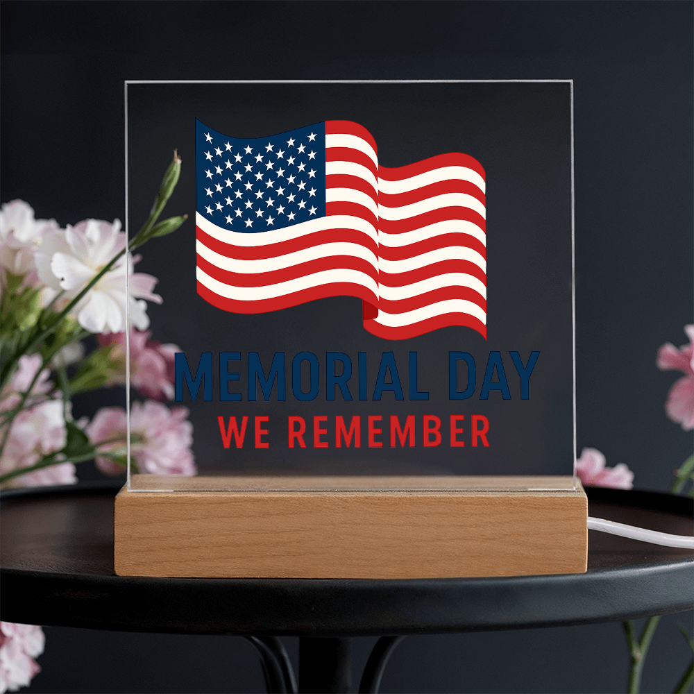 Forever Grateful: A Nation's Salute on Memorial Day-Printed Square Acrylic Plaque