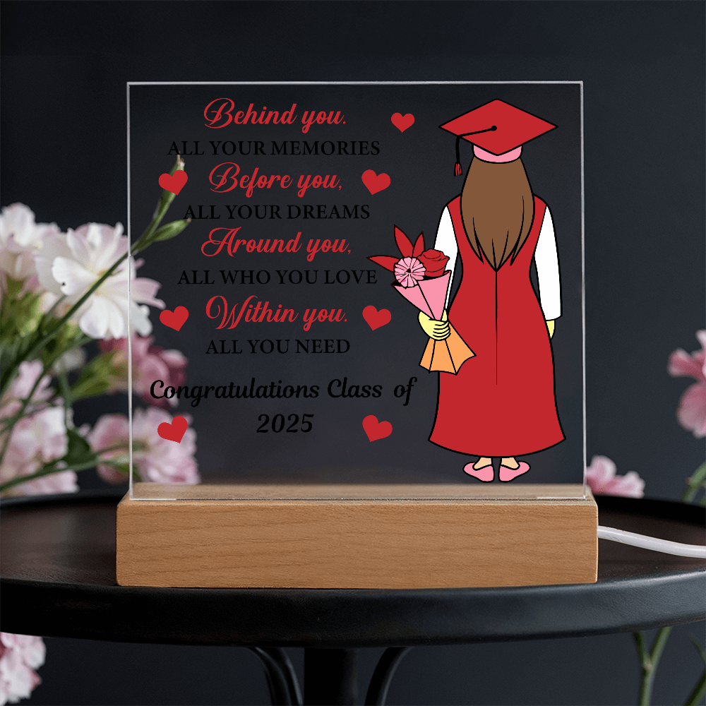 Behind You, Before You, Around You, Within You-Printed Square Acrylic Plaque