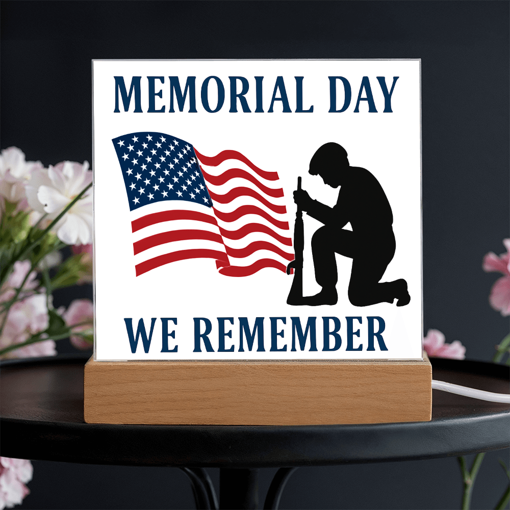 Honor and Remembrance: Memorial Day Tribute-Printed Square Acrylic Plaque
