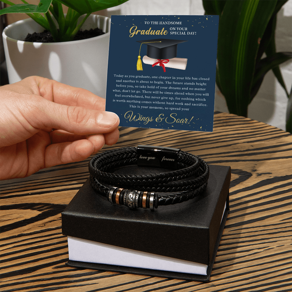 Soar Boldly: A Tribute to the Graduate-Men's "Love You Forever" Bracelet
