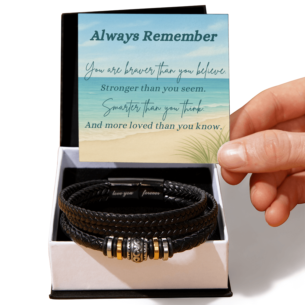 A Shoreline of Strength: Words to Carry with You-Men's "Love You Forever" Bracelet