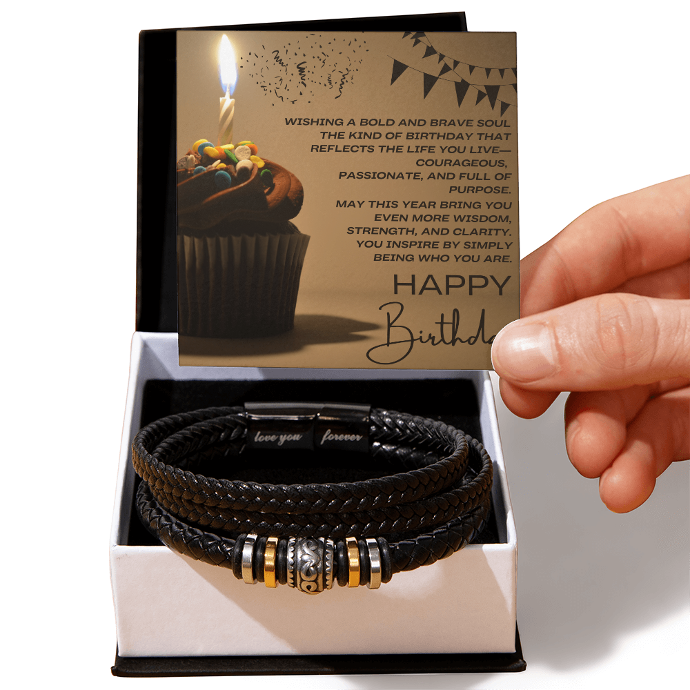 To a Man of Purpose: A Bold Birthday Wish-Men's "Love You Forever" Bracelet
