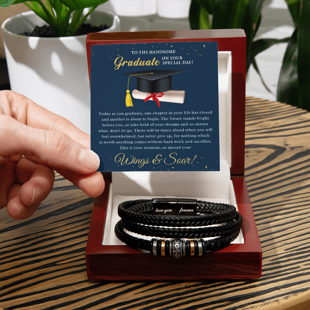 Soar Boldly: A Tribute to the Graduate-Men's "Love You Forever" Bracelet