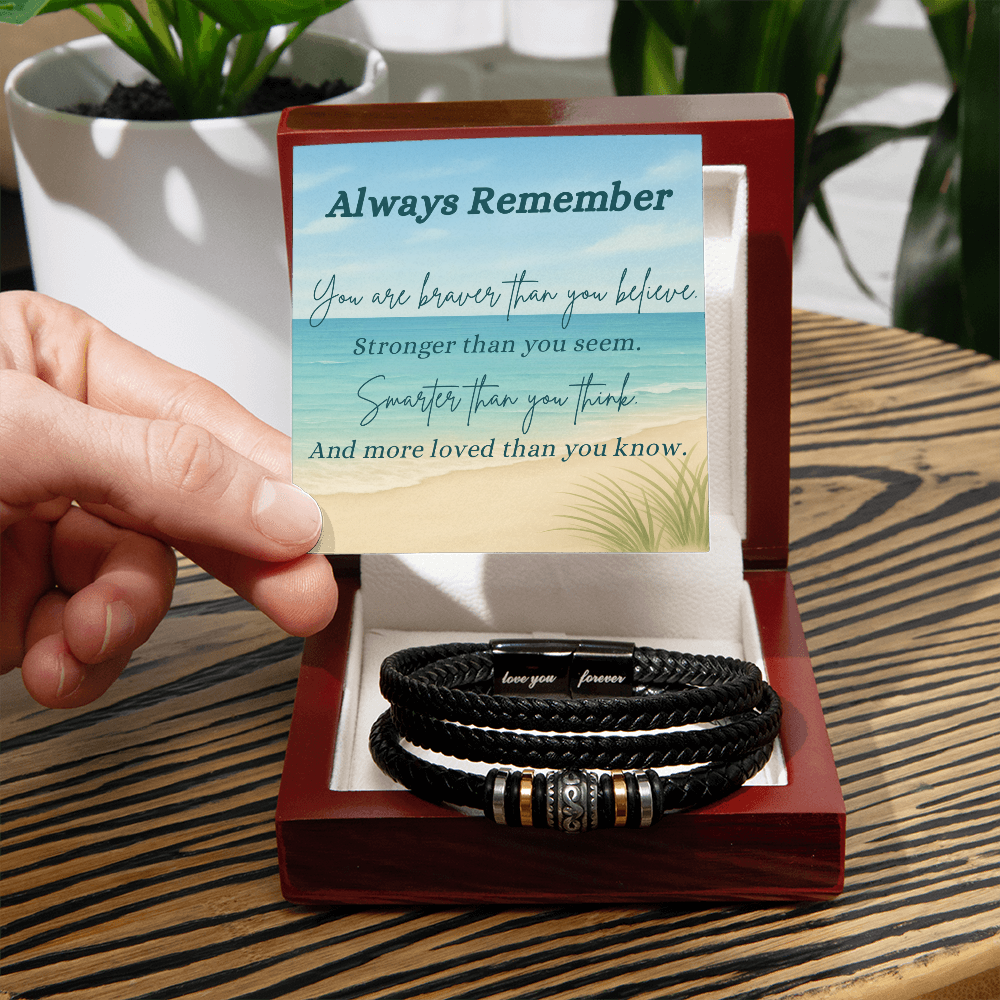 A Shoreline of Strength: Words to Carry with You-Men's "Love You Forever" Bracelet