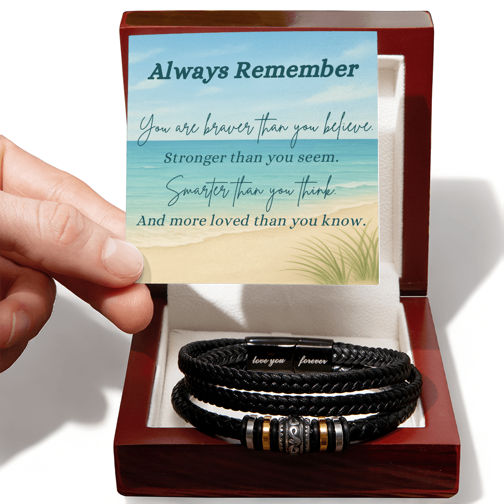A Shoreline of Strength: Words to Carry with You-Men's "Love You Forever" Bracelet