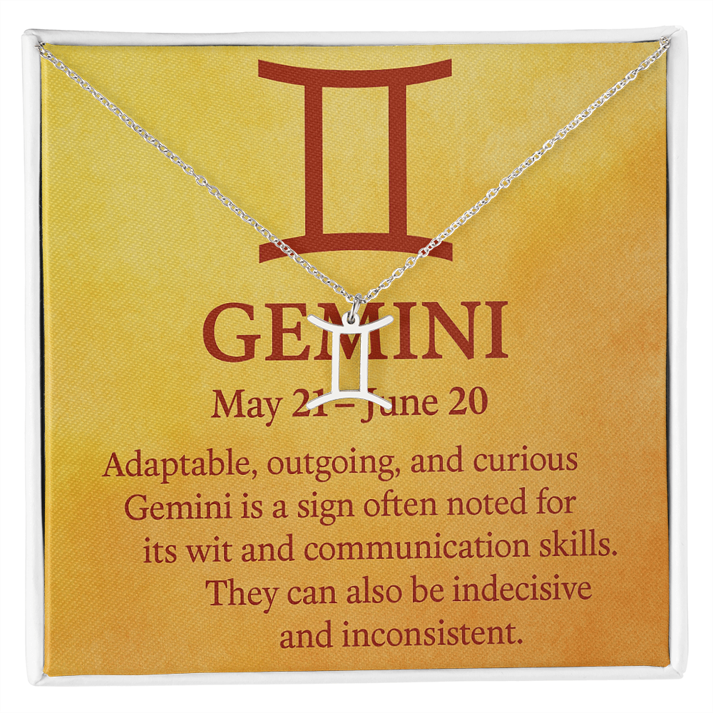 Gemini – The Curious Communicator Zodiac Symbol Necklace