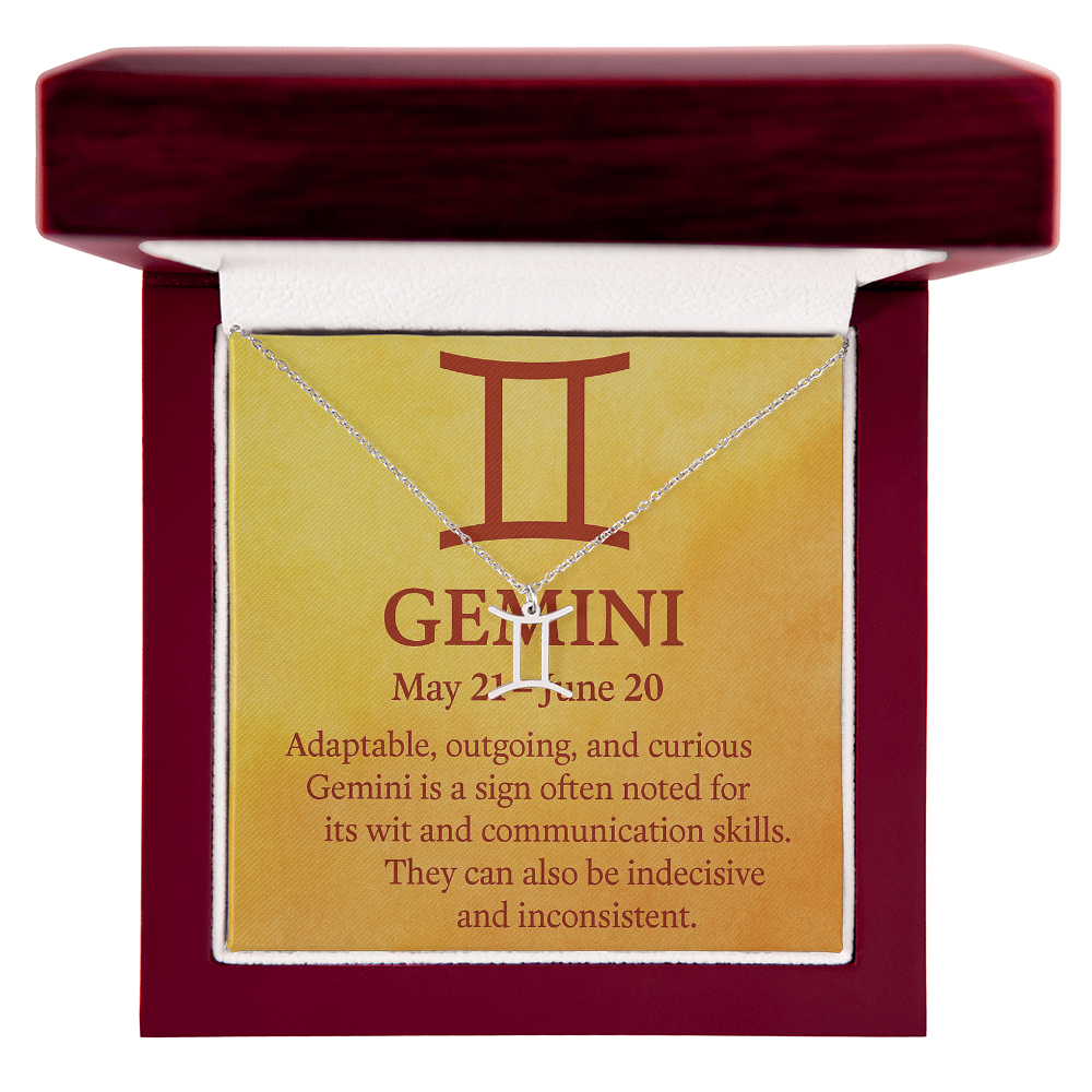 Gemini – The Curious Communicator Zodiac Symbol Necklace