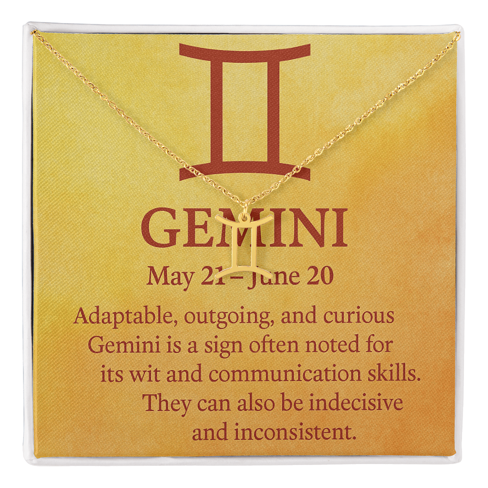 Gemini – The Curious Communicator Zodiac Symbol Necklace