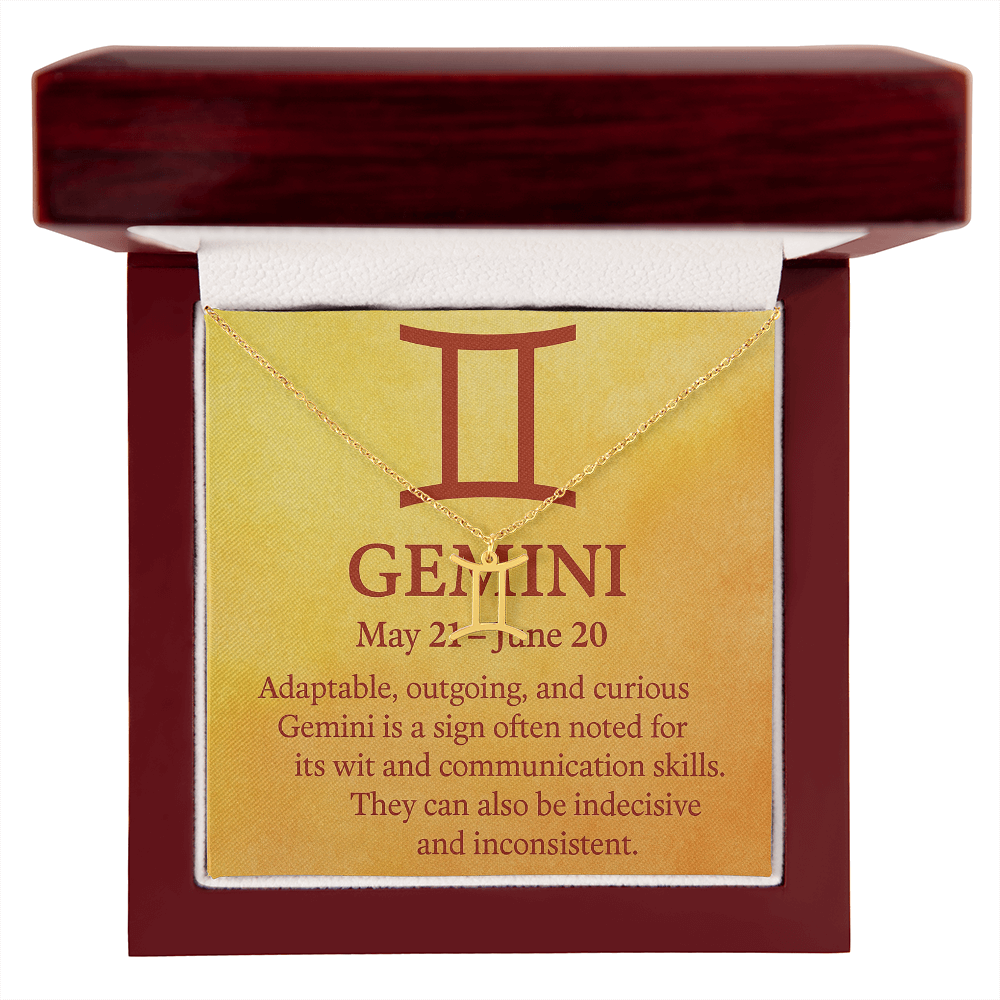 Gemini – The Curious Communicator Zodiac Symbol Necklace