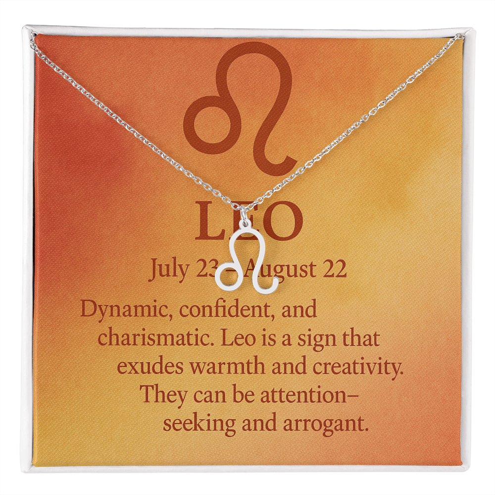 Leo: The Radiant Leader Zodiac Symbol Necklace