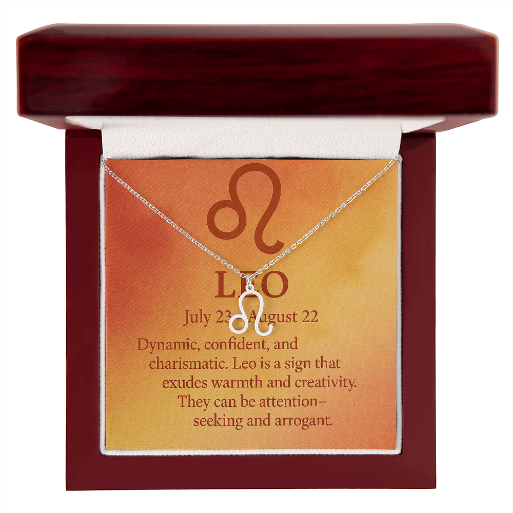 Leo: The Radiant Leader Zodiac Symbol Necklace