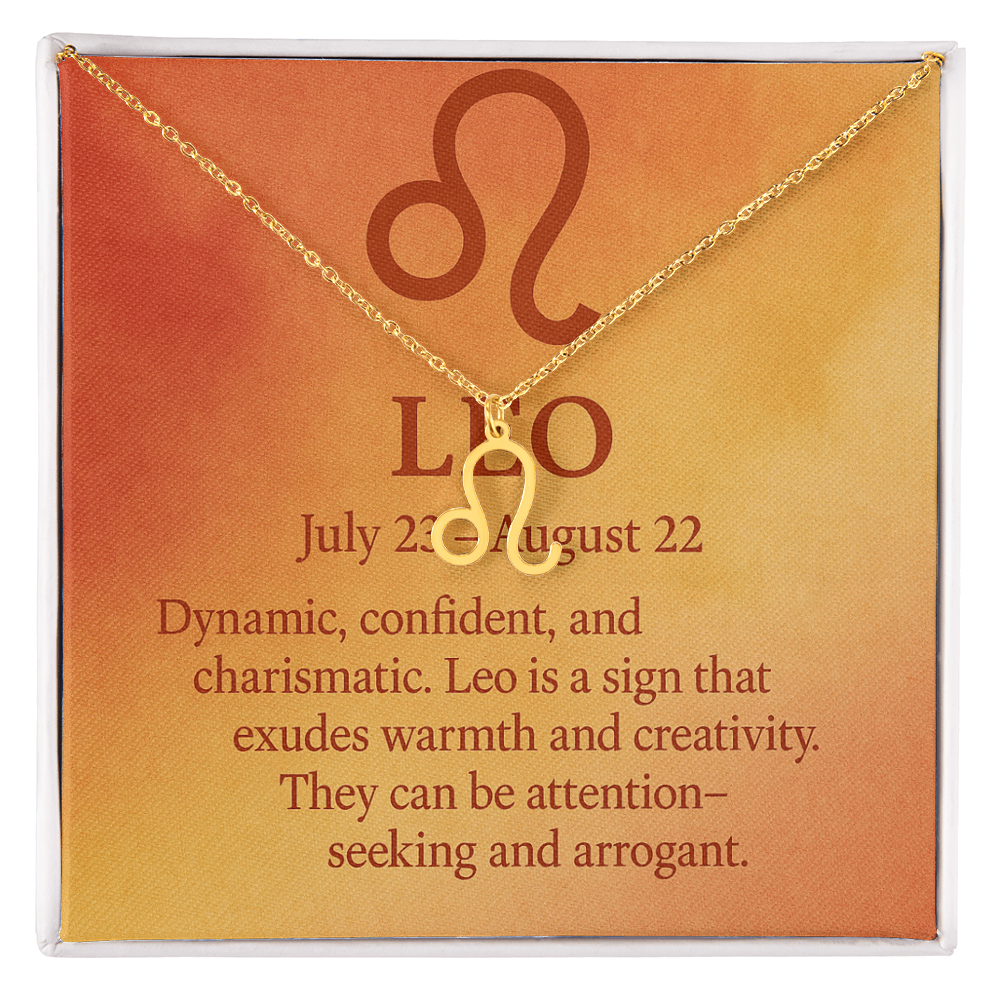 Leo: The Radiant Leader Zodiac Symbol Necklace