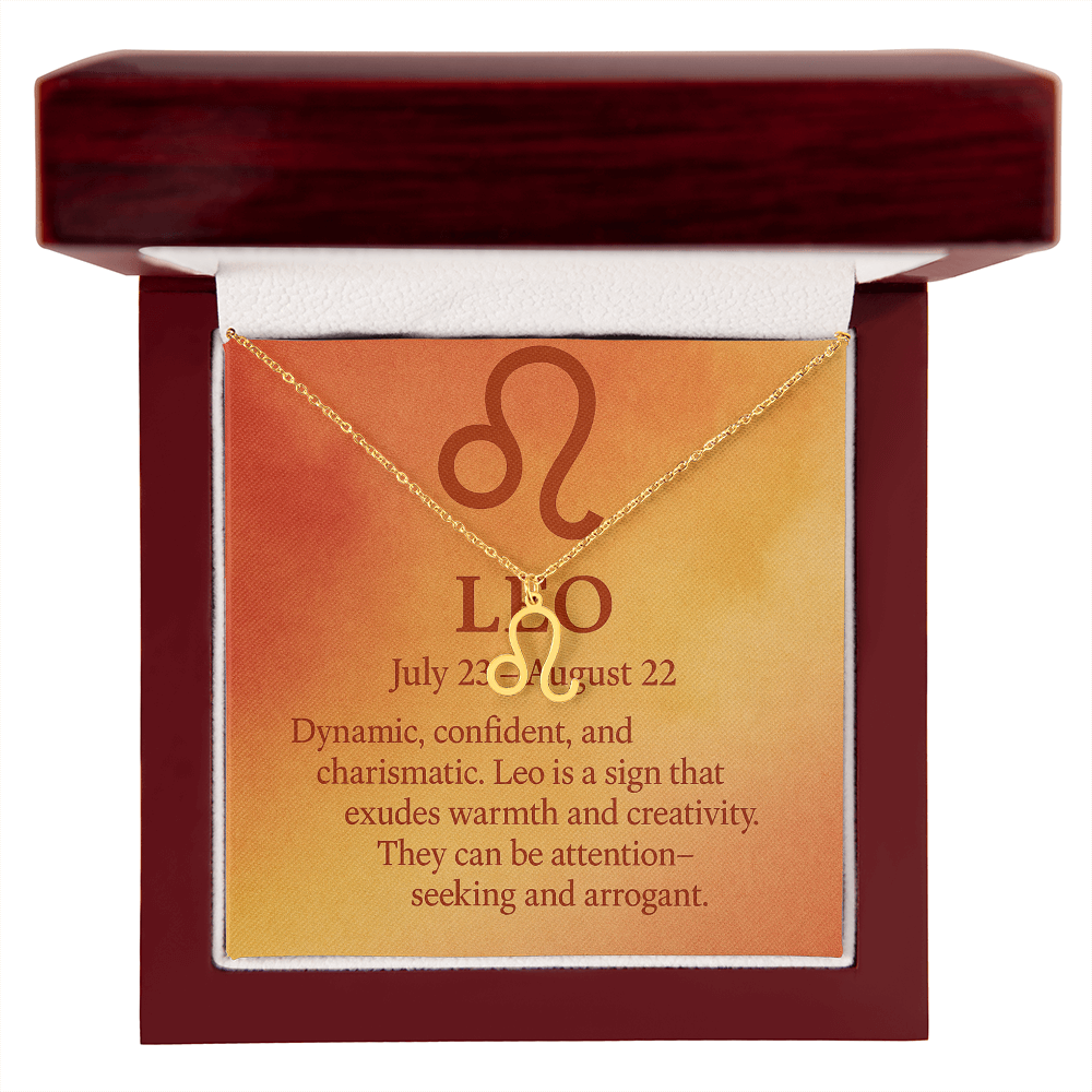 Leo: The Radiant Leader Zodiac Symbol Necklace