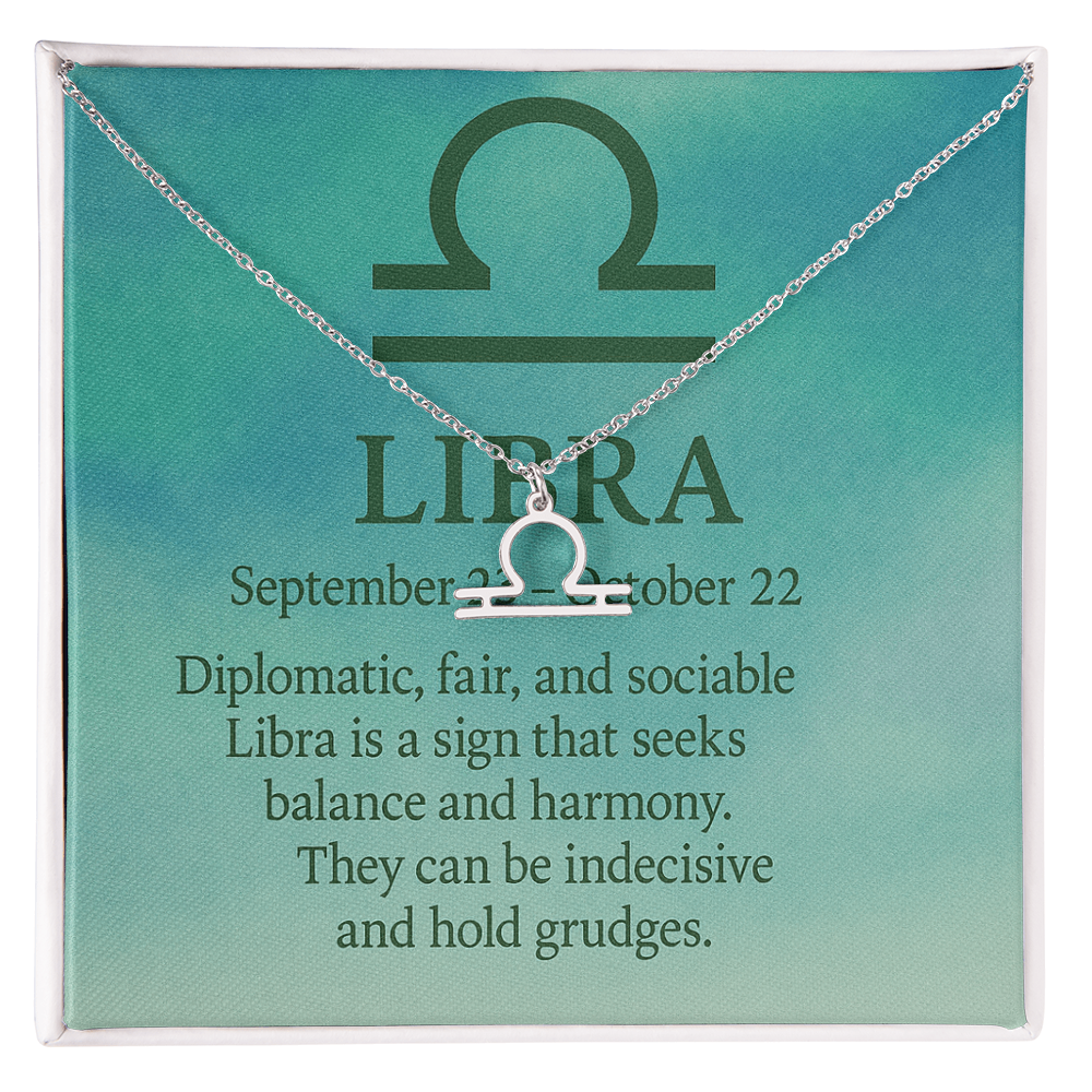 Libra – The Harmonious Diplomat Zodiac Symbol Necklace