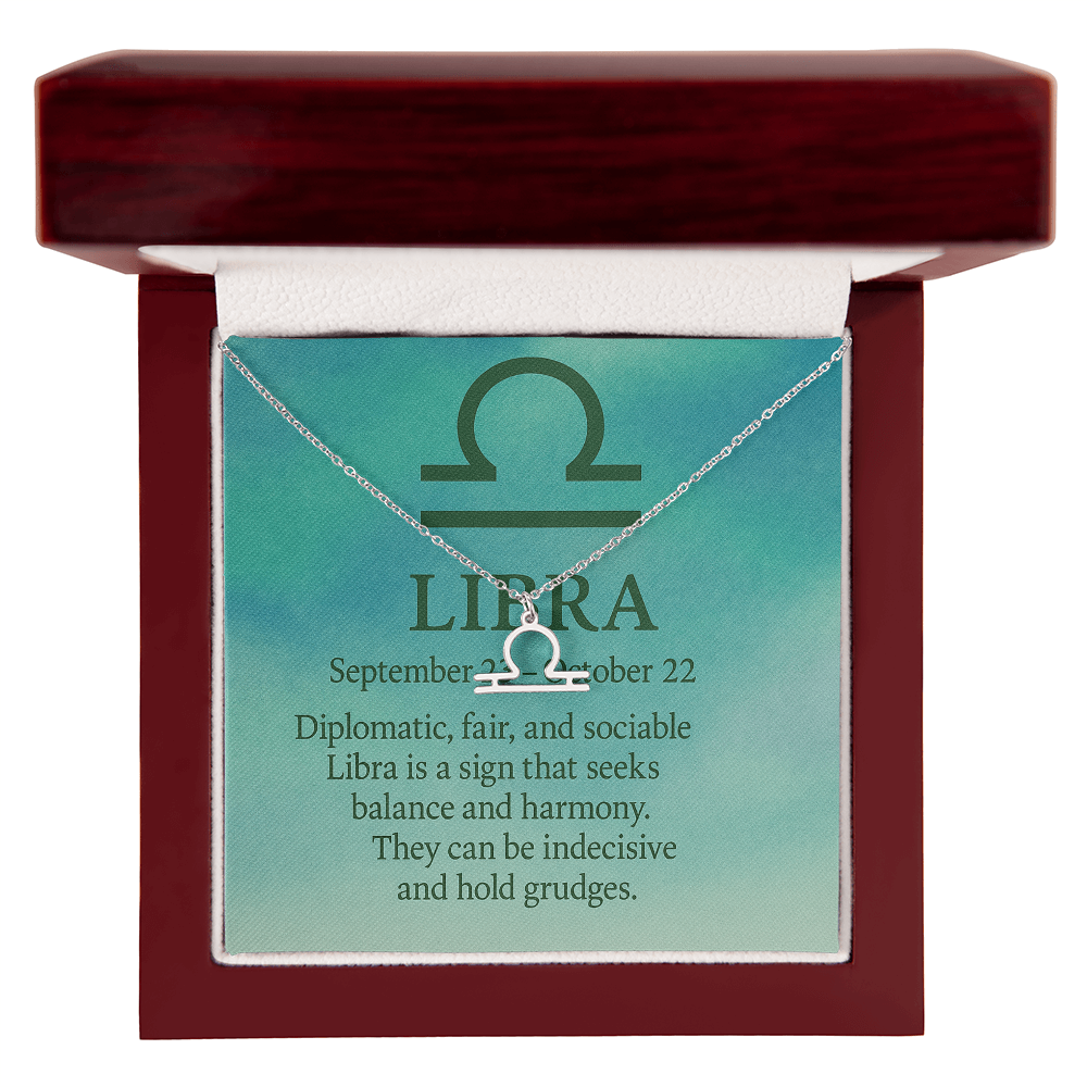 Libra – The Harmonious Diplomat Zodiac Symbol Necklace
