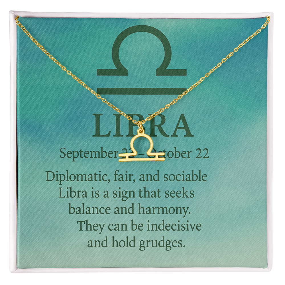 Libra – The Harmonious Diplomat Zodiac Symbol Necklace