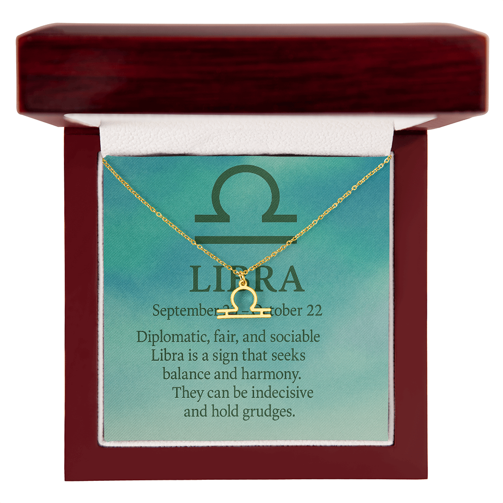 Libra – The Harmonious Diplomat Zodiac Symbol Necklace