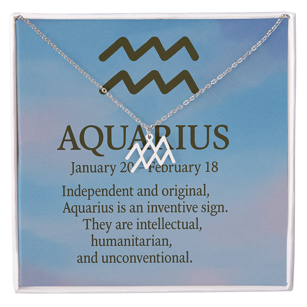 Aquarius – The Visionary Rebel Zodiac Symbol Necklace
