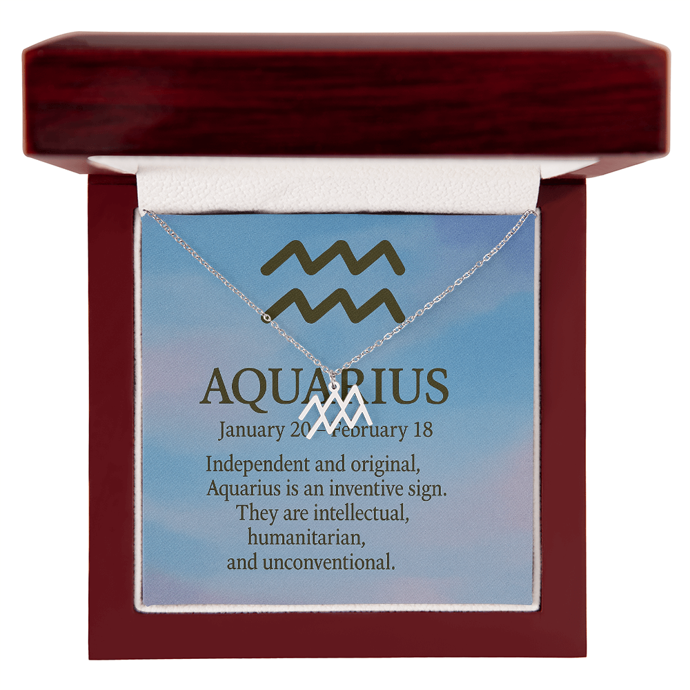 Aquarius – The Visionary Rebel Zodiac Symbol Necklace