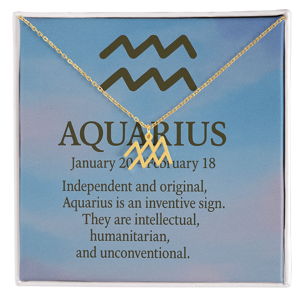 Aquarius – The Visionary Rebel Zodiac Symbol Necklace