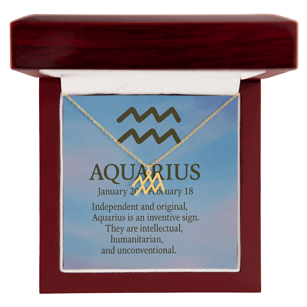Aquarius – The Visionary Rebel Zodiac Symbol Necklace