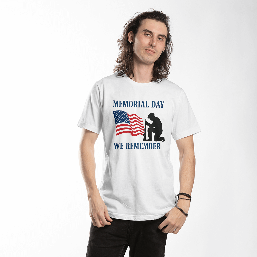 Honor and Remembrance: Memorial Day Tribute-Bella + Canvas 3001 Jersey Tee (white t-shirt)