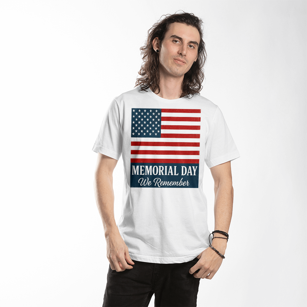 Memorial Day: Honoring the Brave, Remembering the Fallen-Bella + Canvas 3001 Jersey Tee (white and black t-shirts)