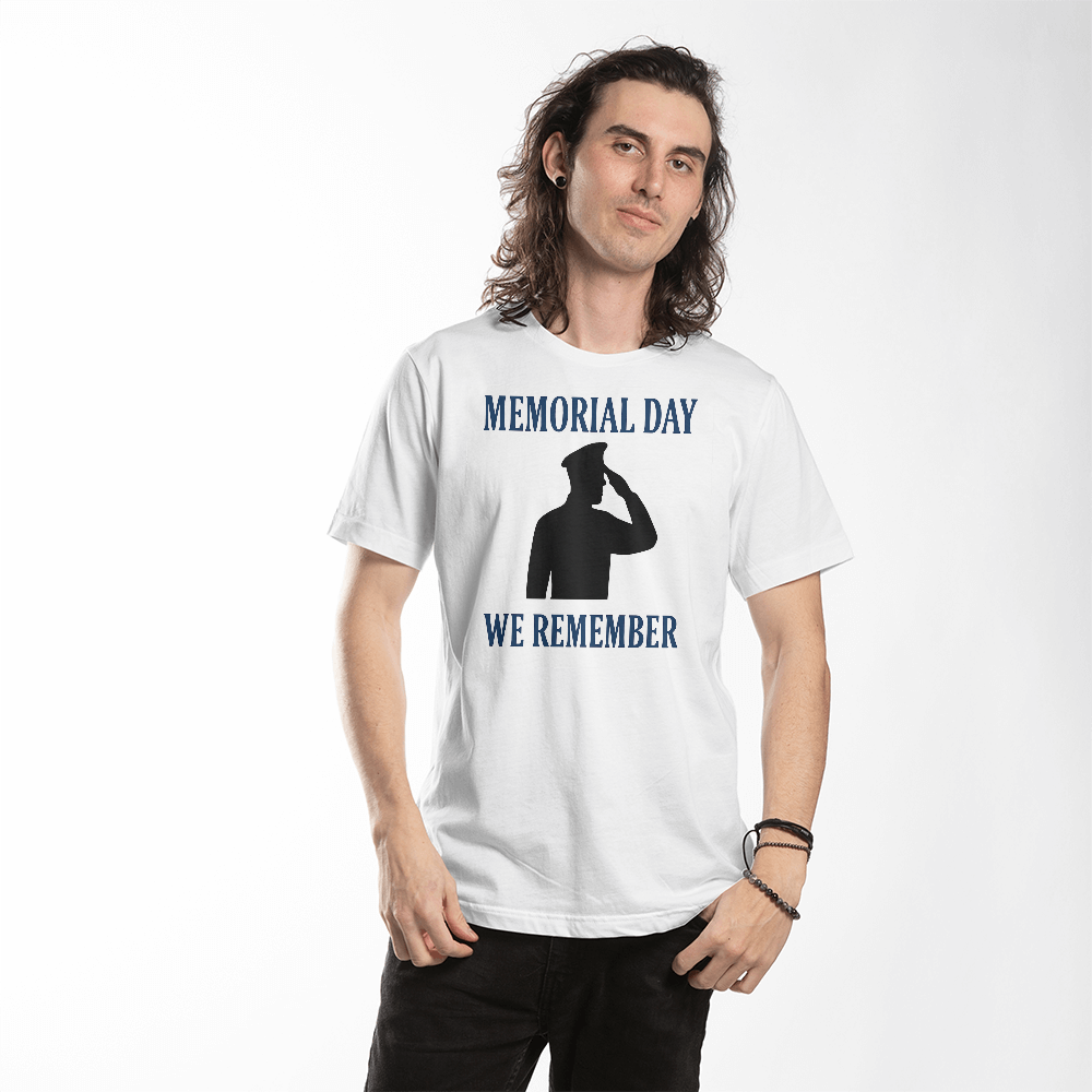 In Honor and Memory: A Soldier's Salute-Bella + Canvas 3001 Jersey Tee (white t-shirt)