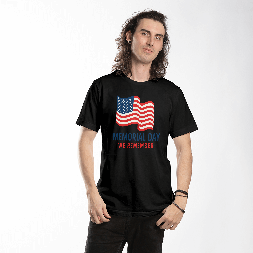 Forever Grateful: A Nation's Salute on Memorial Day-Bella + Canvas 3001 Jersey Tee (white and black t-shirt)