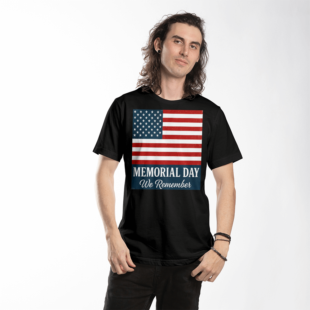 Memorial Day: Honoring the Brave, Remembering the Fallen-Bella + Canvas 3001 Jersey Tee (white and black t-shirts)