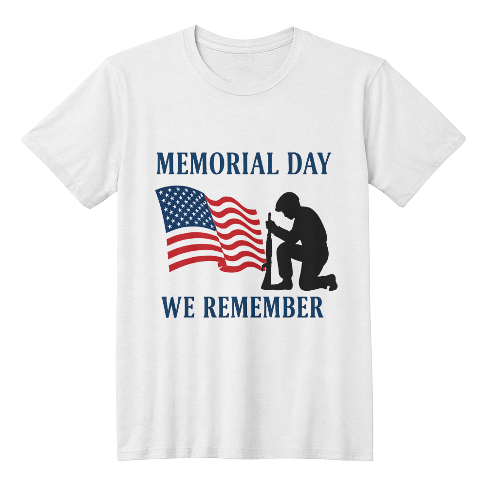 Honor and Remembrance: Memorial Day Tribute-Bella + Canvas 3001 Jersey Tee (white t-shirt)