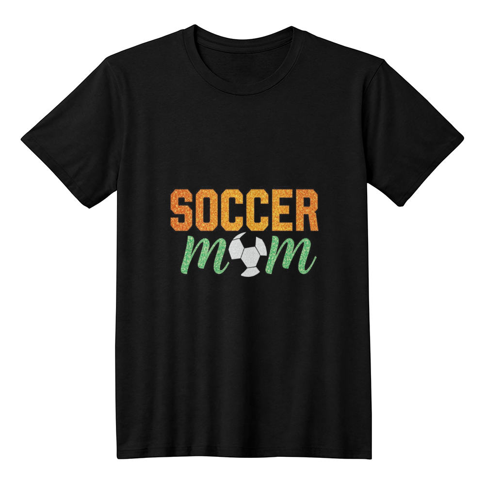 Glitter & Goals – Proud Soccer Mom T-shirt (black t-shirt)