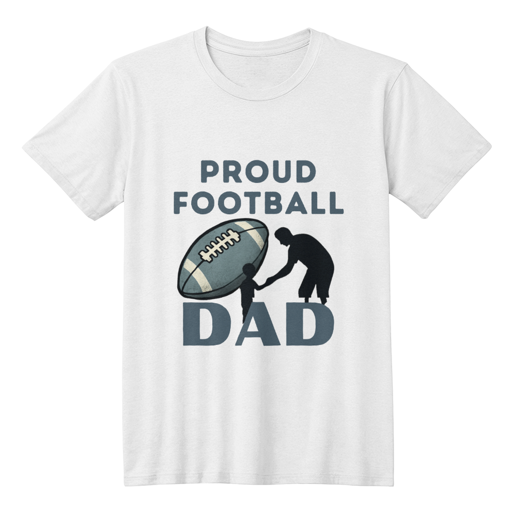 Sideline MVP: Proud Football Dad Tee-Bella + Canvas 3001 Jersey Tee (white t-shirt)
