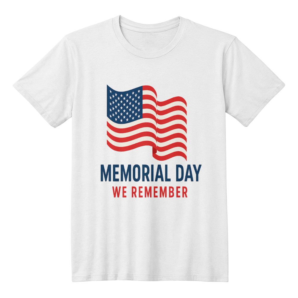Forever Grateful: A Nation's Salute on Memorial Day-Bella + Canvas 3001 Jersey Tee (white and black t-shirt)