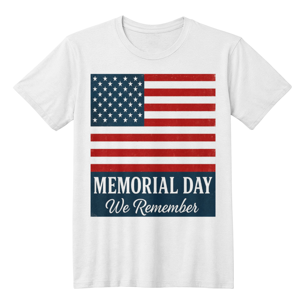 Memorial Day: Honoring the Brave, Remembering the Fallen-Bella + Canvas 3001 Jersey Tee (white and black t-shirts)