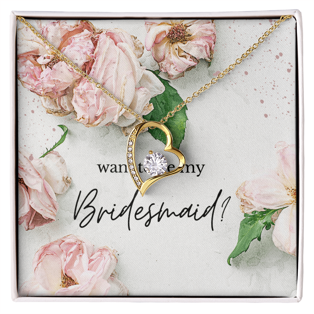 Rosy Blooms Proposal: Want To Be My Bridesmaid?-Forever Love Necklace